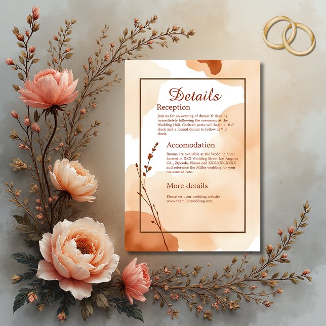 Tarjeta De Recepción Boda de tono boho boho abstracto cálido (Subido por el creador)