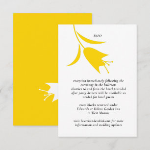 TARJETA DE RECEPCIÓN BODA DE TULIP AMARILLO MOD