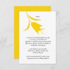 TARJETA DE RECEPCIÓN BODA DE TULIP AMARILLO MOD