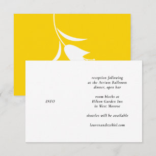 TARJETA DE RECEPCIÓN BODA DE TULIP AMARILLO MOD