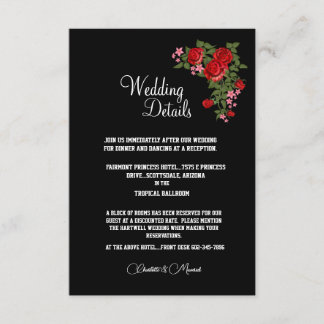 Tarjeta De Recepción Boda de Tuxedo Suite y Bride Silhouette