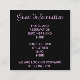 Tarjeta De Recepción Boda de vapor morado reserva información