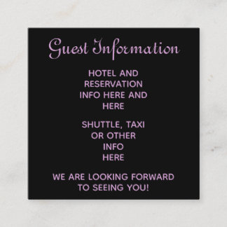 Tarjeta De Recepción Boda de vapor morado reserva información