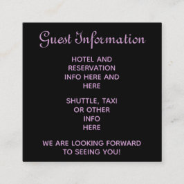 Tarjeta De Recepción Boda de vapor morado reserva información