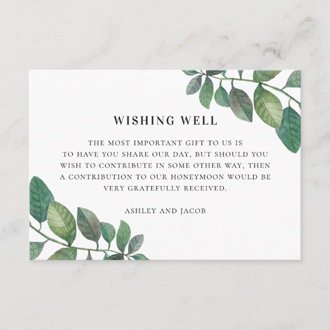 Tarjeta De Recepción Boda de vegetación acuática que desea lo mejor (Anverso)
