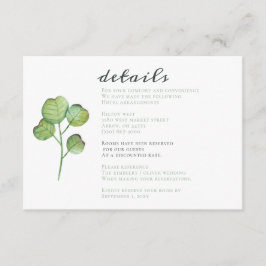 Tarjeta De Recepción Boda de vegetación de color acuático