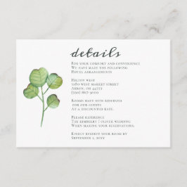 Tarjeta De Recepción Boda de vegetación de color acuático