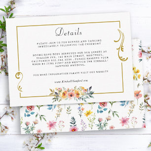 Tarjeta De Recepción Boda de verano de la primavera de las flores silve