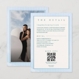 Tarjeta De Recepción Boda de verano en la playa azul con detalles y fot