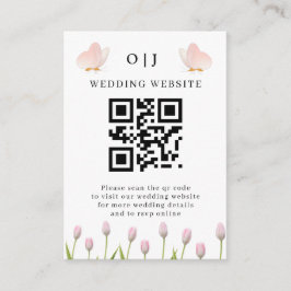 Tarjeta De Recepción Boda de verano floral rosa suave moderna & maripos