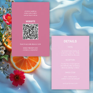 Tarjeta De Recepción Boda de verano italiano moderno Detalles Código QR