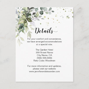 Tarjeta De Recepción Boda de verde
