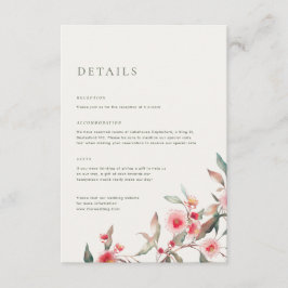 Tarjeta De Recepción Boda de Verduras de Eucalipto y Florales Rosados