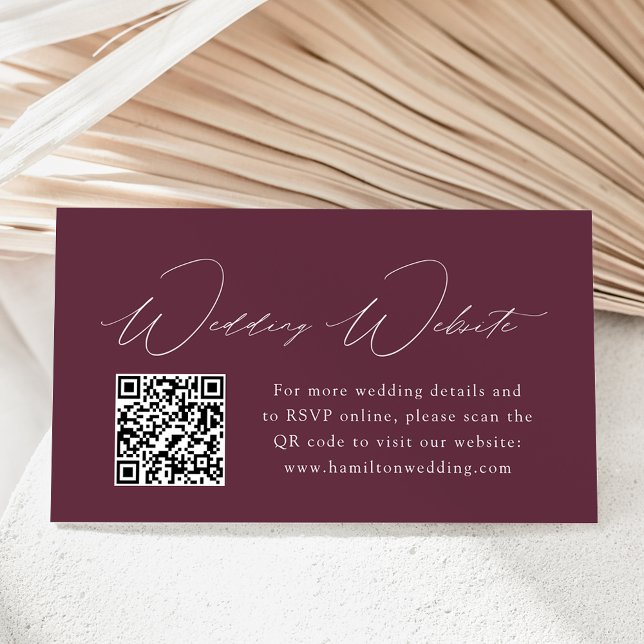 Tarjeta De Recepción Boda de vinos de estilo moderno Código QR (Subido por el creador)