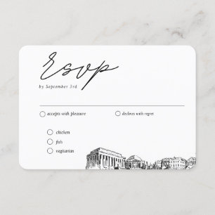 Tarjeta De Recepción Boda de Washington DC opción tradicional de comida