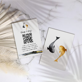 Tarjeta De Recepción Boda de Watercolor Koi Fish