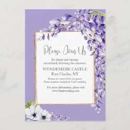 Tarjeta De Recepción Boda de Wisteria Blooms