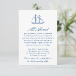 Tarjeta De Recepción Boda de yates detalla a maestra Zodiac