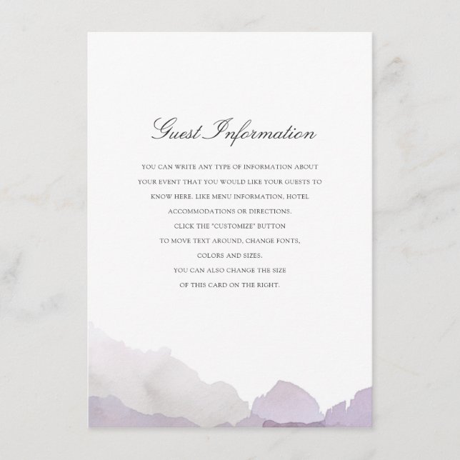 Tarjeta De Recepción Boda Debonair Insertar (Anverso)