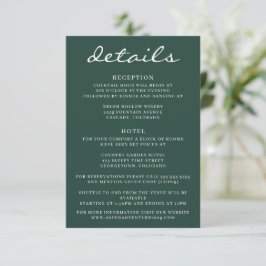 Tarjeta De Recepción Boda del árbol de Aspen verde