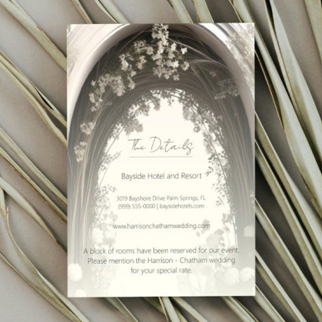 Tarjeta De Recepción Boda del Arco Botánico Romántico Boho (Romantic Boho Botanical Arch Wedding Enclosure Card)