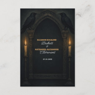 Tarjeta De Recepción Boda del Arco de Velas del Raven Gótico