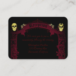 Tarjeta De Recepción Boda del Arco Gótico Trellis y Skulls