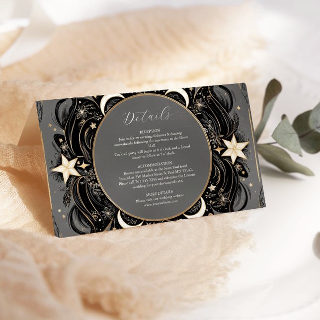 Tarjeta De Recepción Boda del Boho Noche Celestial Mística de la Luna S (Subido por el creador)
