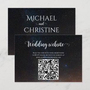 Tarjeta De Recepción Boda del cielo nocturno bajo las estrellas