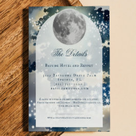 Tarjeta De Recepción Boda del cielo nocturno lunar