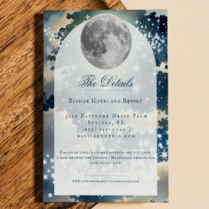 Tarjeta De Recepción Boda del cielo nocturno lunar