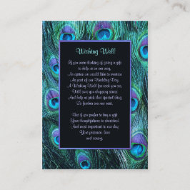 Tarjeta De Recepción Boda del drama de la pluma de pavo real - Deseando