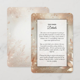 Tarjeta De Recepción Boda del Encantado Bosque de Rosa Áurea de Palo de