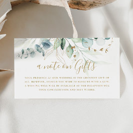 Tarjeta De Recepción Boda del Eucalipto Verde Oro Desear Bien