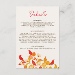 Tarjeta De Recepción Boda del follaje de cítricos de amor de la Lemonía