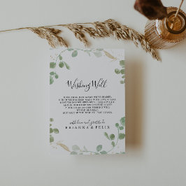 Tarjeta De Recepción Boda del follaje Eucalyptus de oro Desear bien