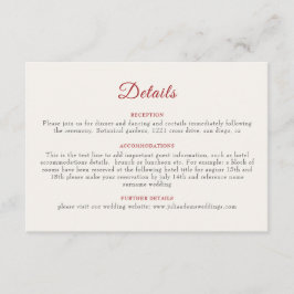 Tarjeta De Recepción Boda del follaje marino amarillo anaranjado