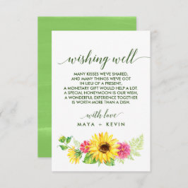 Tarjeta De Recepción Boda del girasol de verano deseando lo mejor