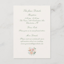 Tarjeta De Recepción Boda del Jardín de Cabaña Floral