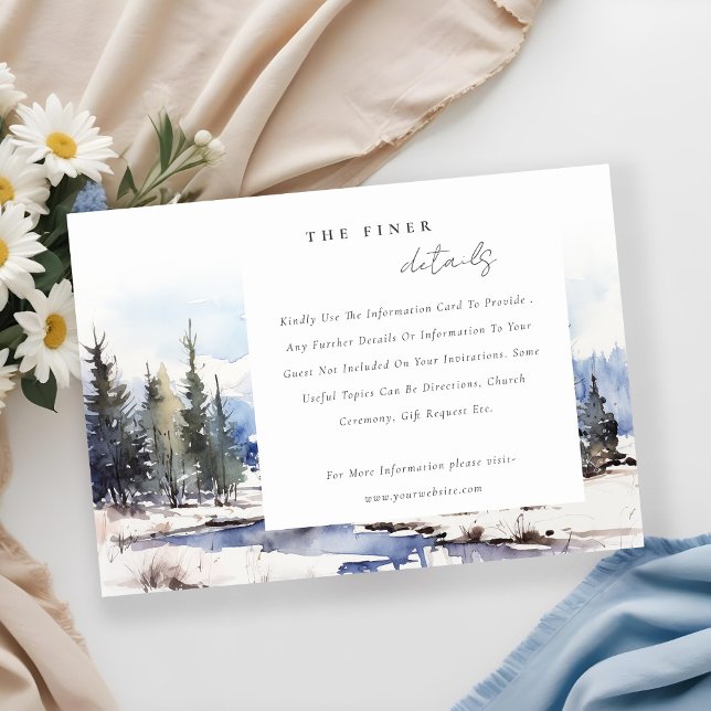 Tarjeta De Recepción Boda del paisaje de esquiar de la montaña de nieve (Subido por el creador)