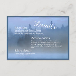 Tarjeta De Recepción boda del paisaje de los bosques azul pastel