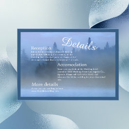 Tarjeta De Recepción boda del paisaje de los bosques azul pastel