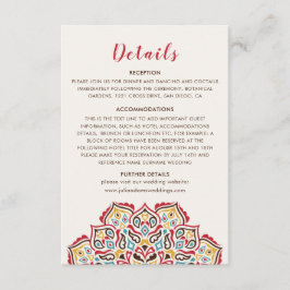 Tarjeta De Recepción Boda del patrón de Mandala geométrica clásica