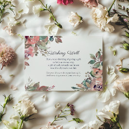 Tarjeta De Recepción Boda del Pozo de los Deseos Floral Acuarela Otoño