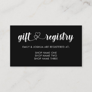 Tarjeta De Recepción Boda del Registro de Regalos de Corazones Interblo