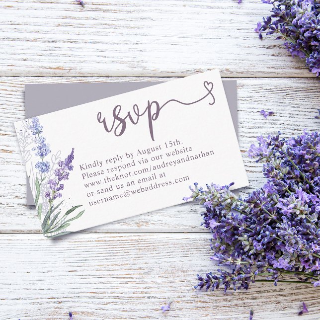 Tarjeta De Recepción Boda del sitio web de RSVP Elegant Lavender Floral (Subido por el creador)