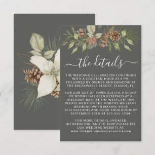 Tarjeta De Recepción Boda del sitio web de Winter Grey Details RSVP