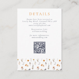 Tarjeta De Recepción Boda Delicada Fall Sunflowers & Wildflowers