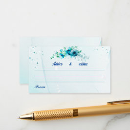 Tarjeta De Recepción Boda Desea Elegante Consejo Boda de Flor Azul