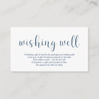 Boda Deseando bien, diseño mínimo, letra azul de l